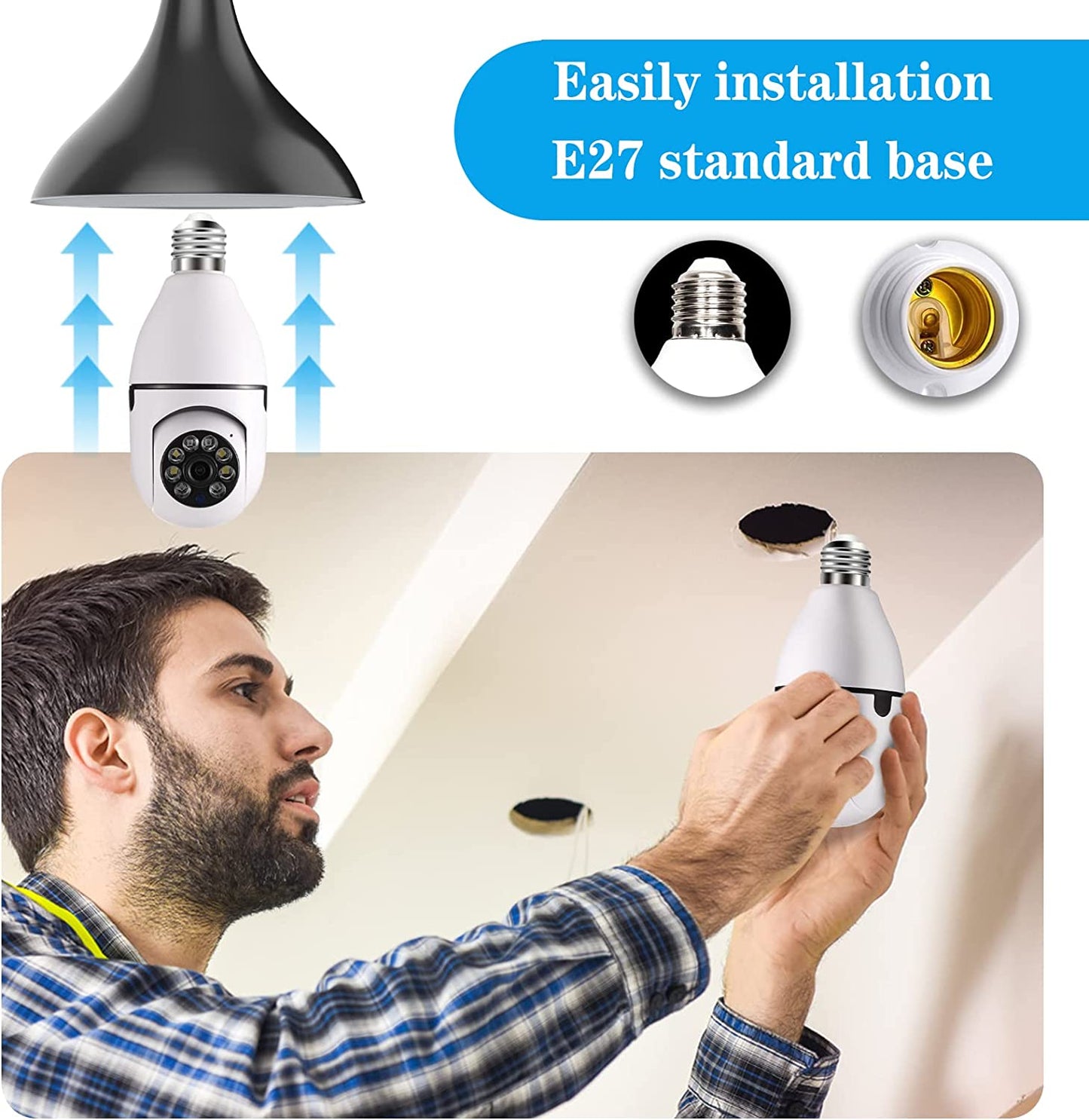 Screw in Night Vision Security Camera