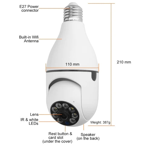 Screw in Night Vision Security Camera