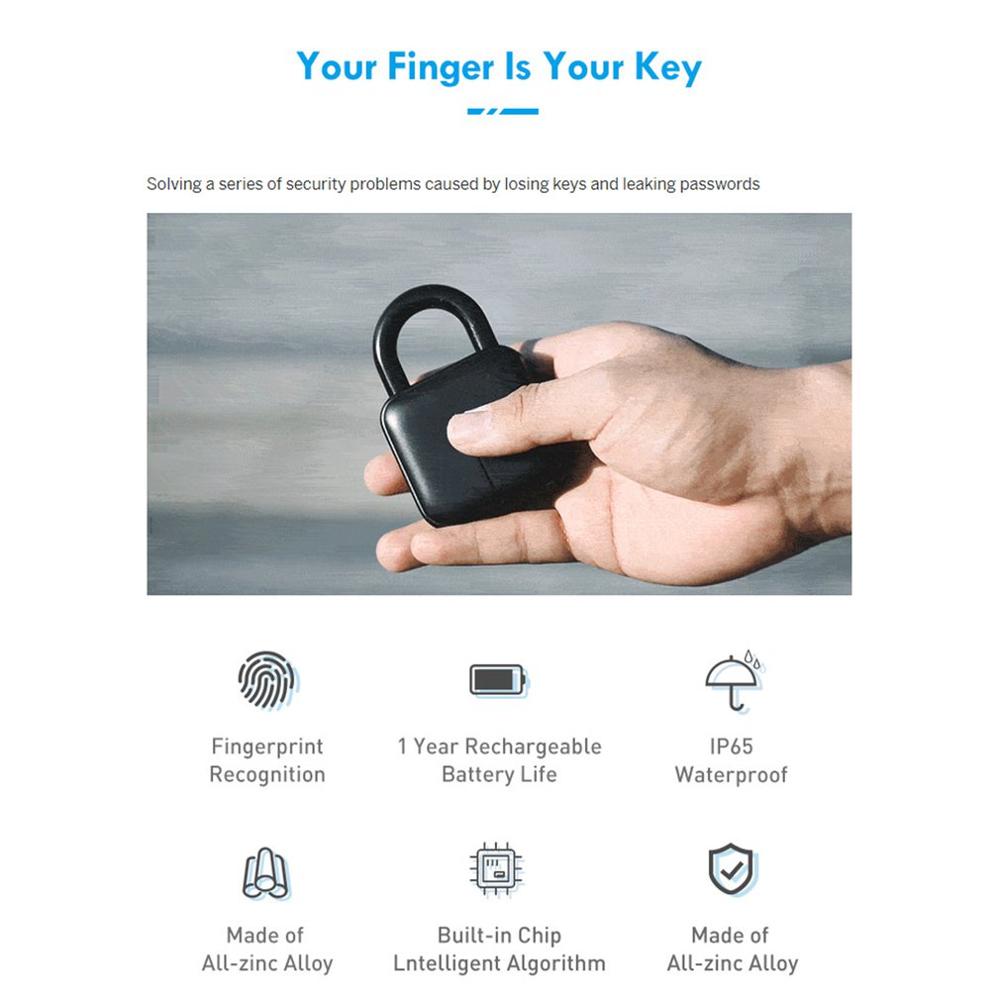 L3 Smart Keyless Fingerprint Padlock